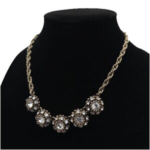 BANANA REPUBLIC BR Gold Tone Multi‎ Stone Rhinestone Necklace Statement